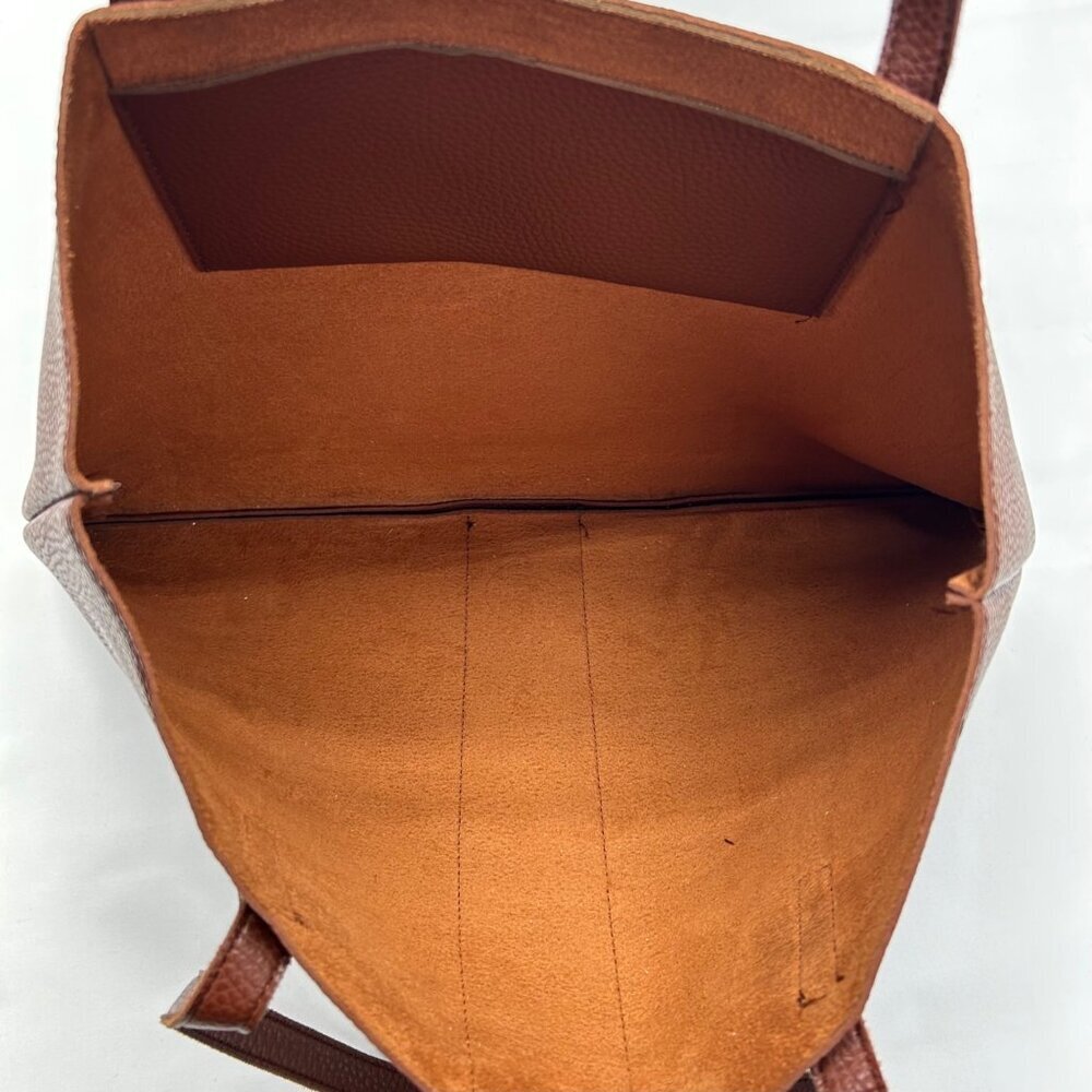VINCE CAMUTO Tumbled Brown Vegan Leather Tote - Picture 8 of 13